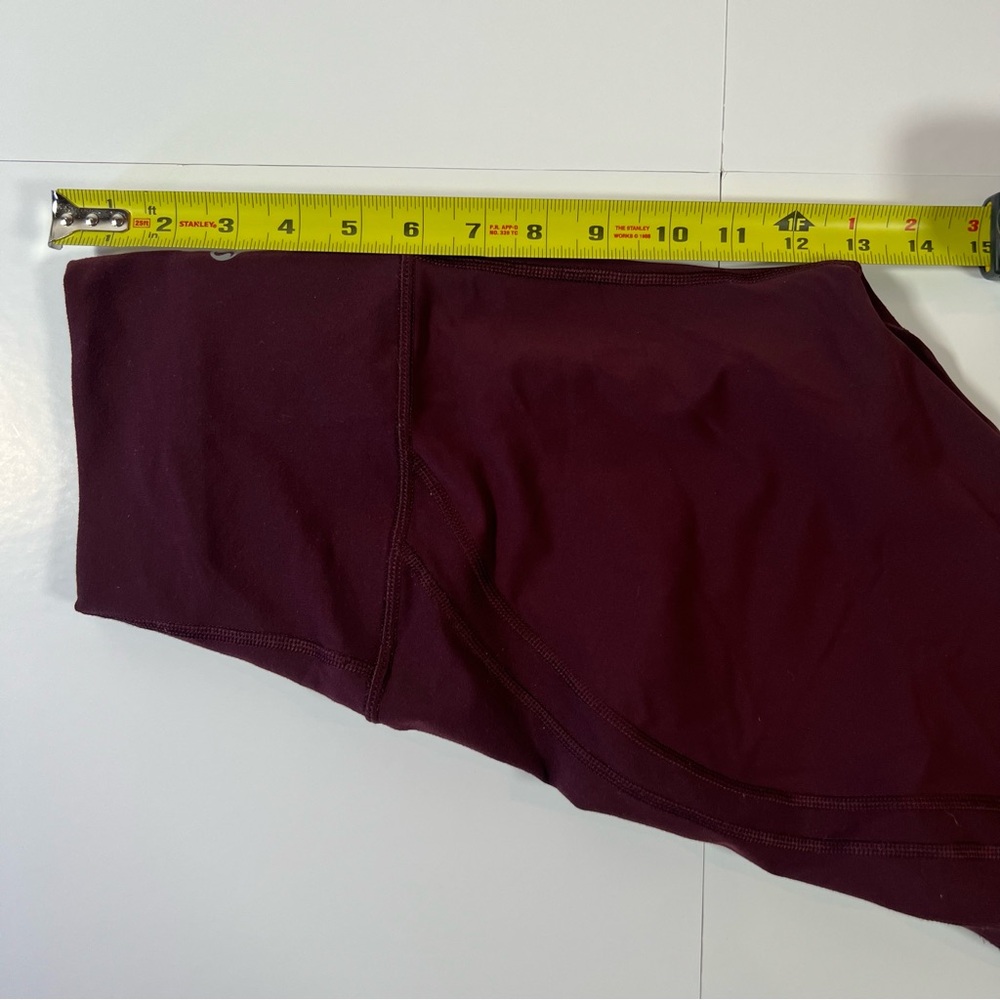Lululemon‎ Burgundy High Rise Cropped Leggings Women’s Size 6 Yoga Athletic - Picture 5 of 8
